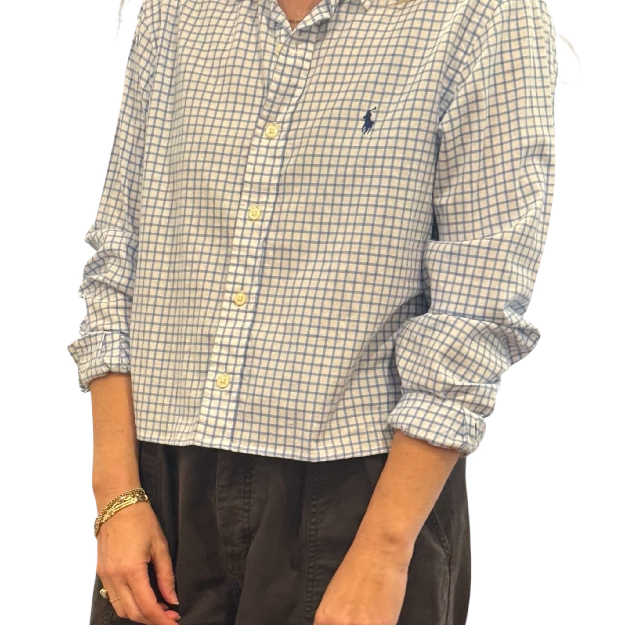 Upcycled Cropped Ralph Lauren Button Down