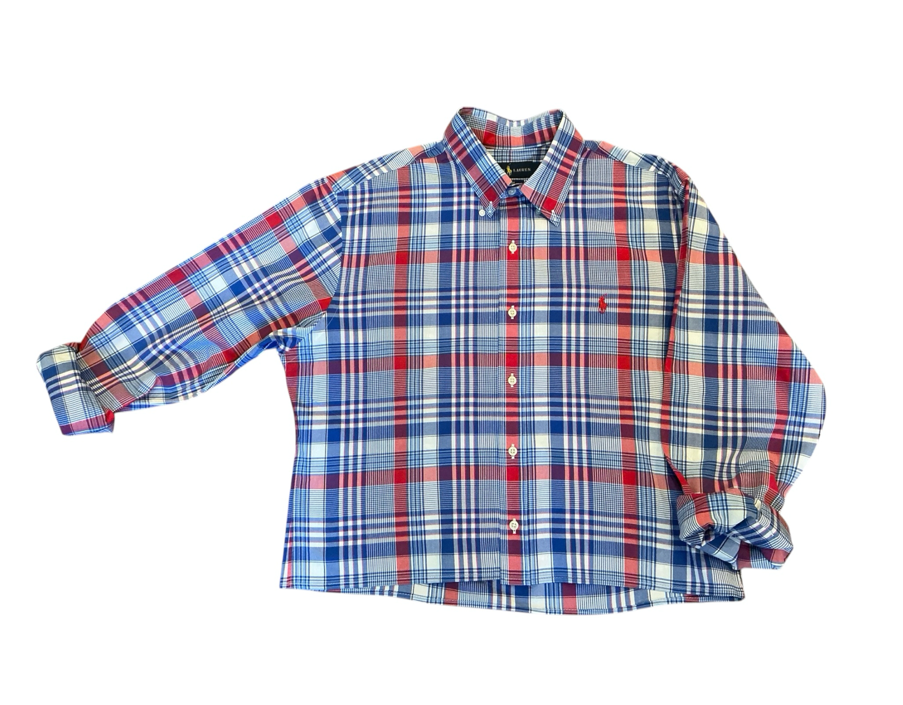 Upcycled Cropped Ralph Lauren Button Down