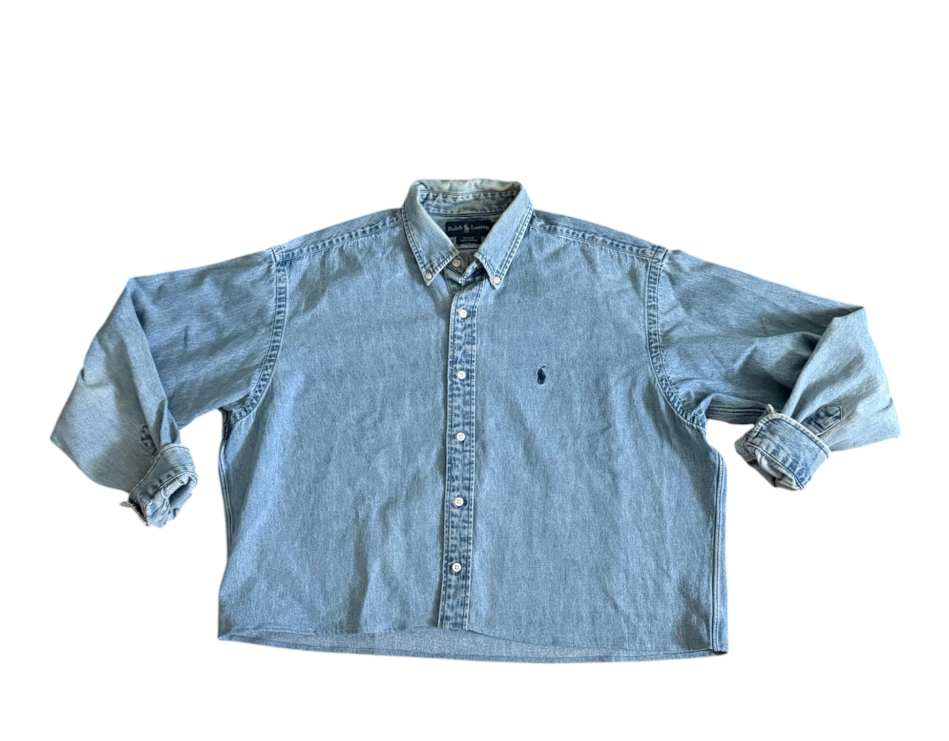 Upcycled Cropped Ralph Lauren Button Down