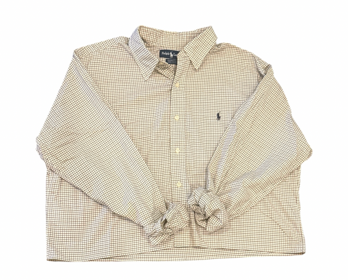 Upcycled Cropped Ralph Lauren Button Down