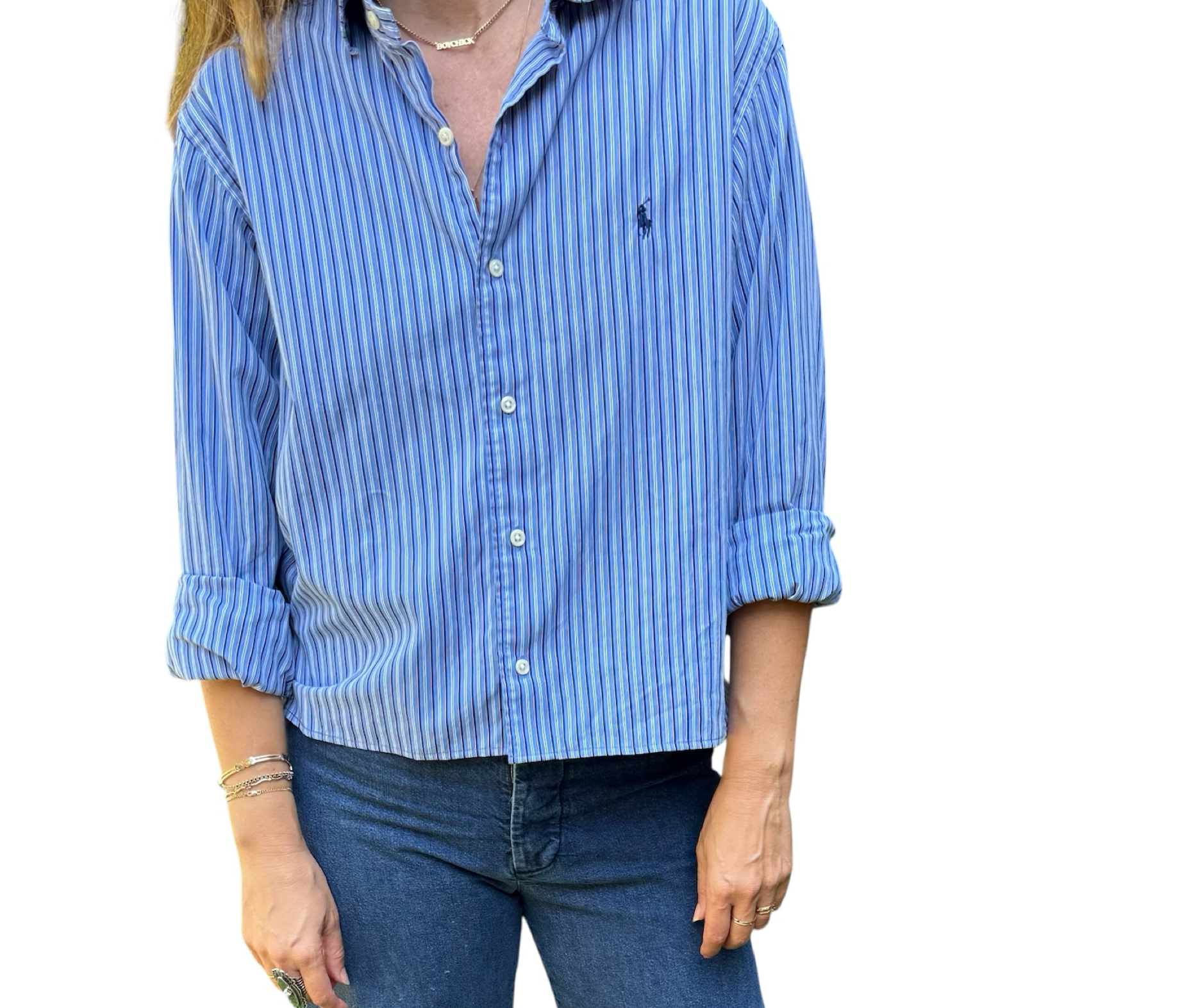 Ralph Lauren Upcycled Cropped Button Down