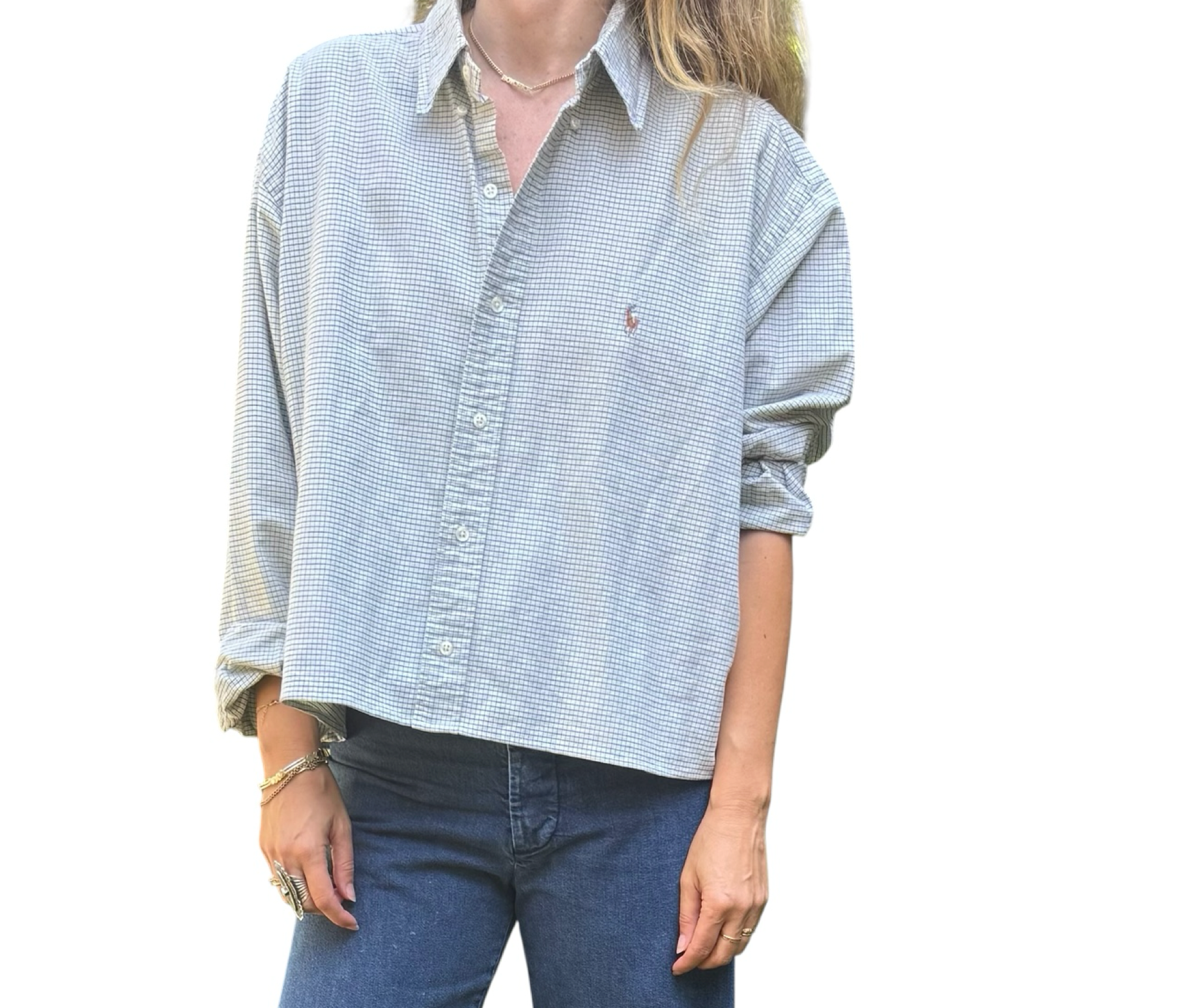 Ralph Lauren Upcycled Cropped Button Down