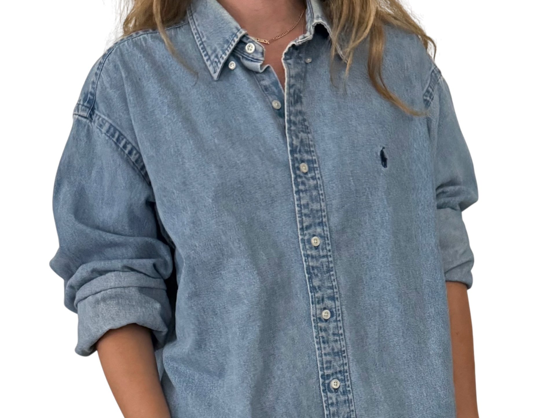 Upcycled Cropped Ralph Lauren Button Down