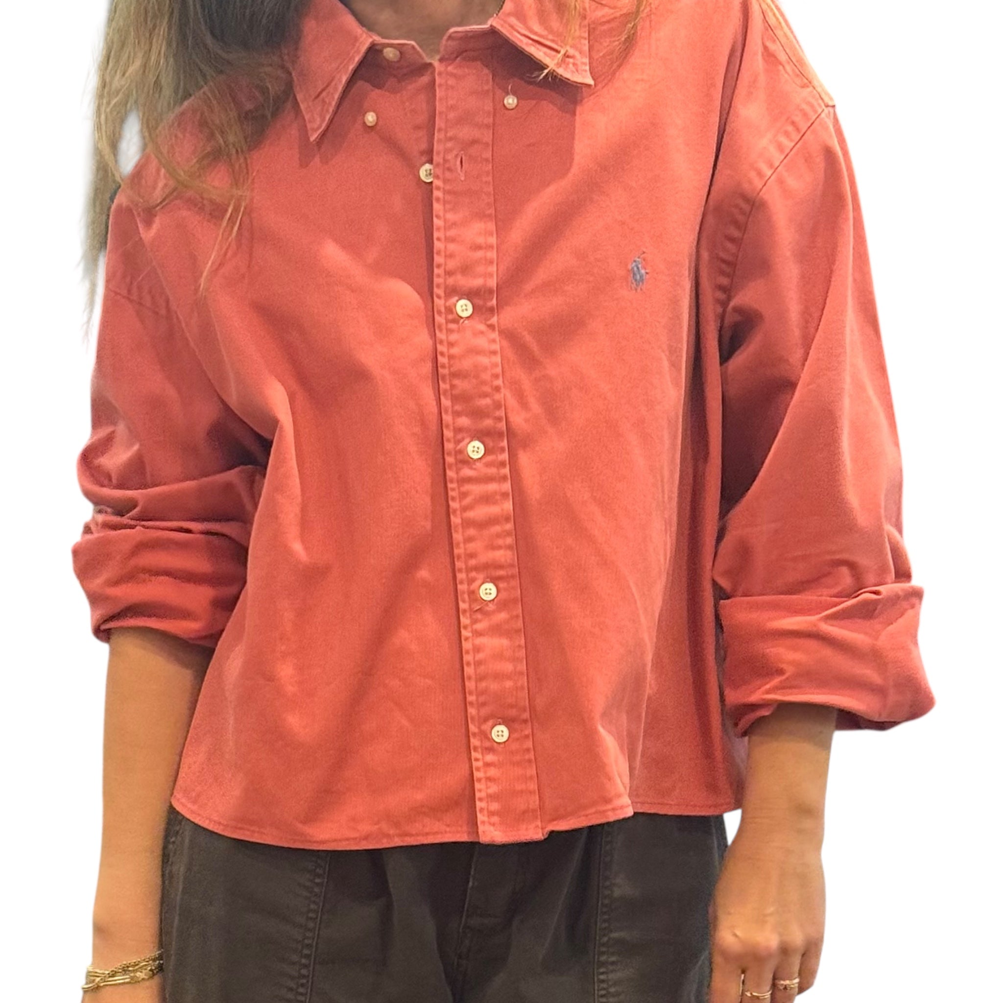 Upcycled Cropped Ralph Lauren Button Down