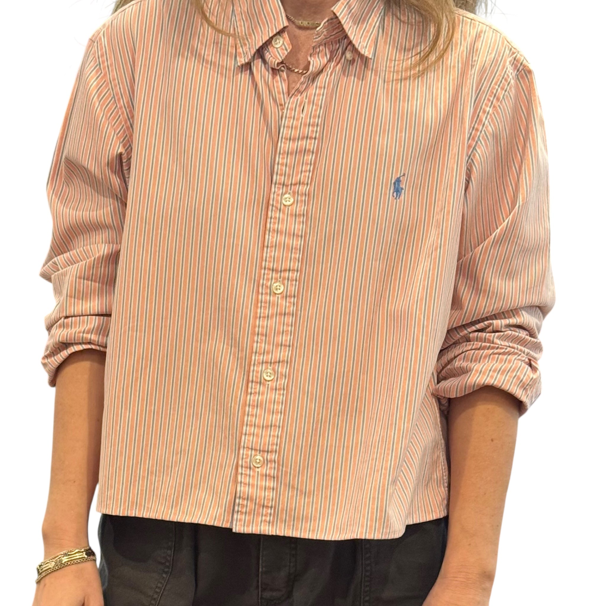 Upcycled Cropped Ralph Lauren Button Down