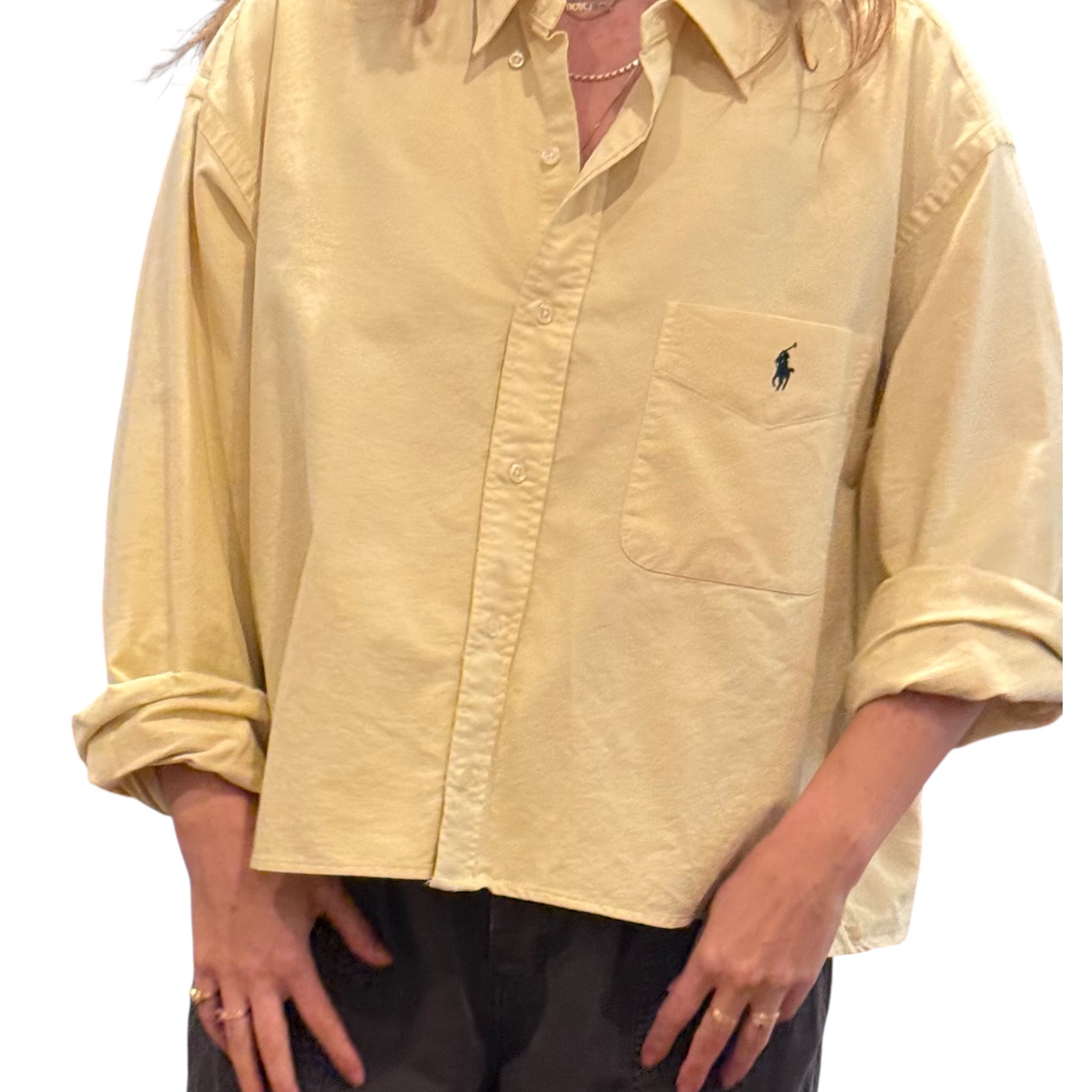 Upcycled Cropped Ralph Lauren Button Down