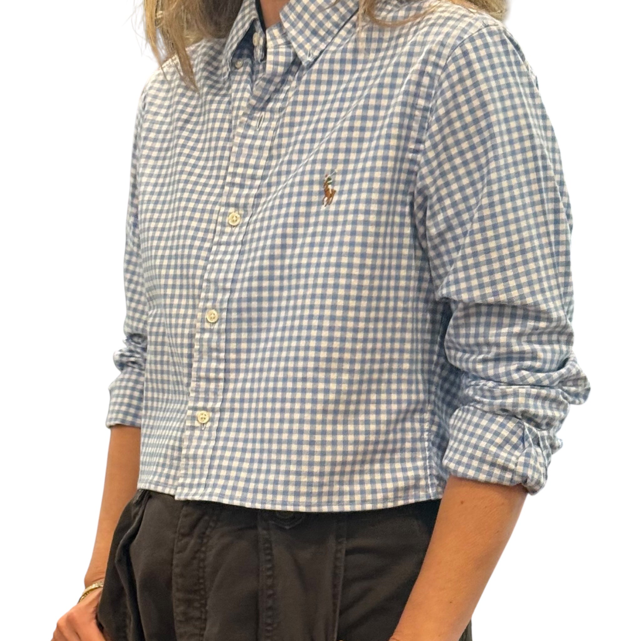 Upcycled Cropped Ralph Lauren Button Down