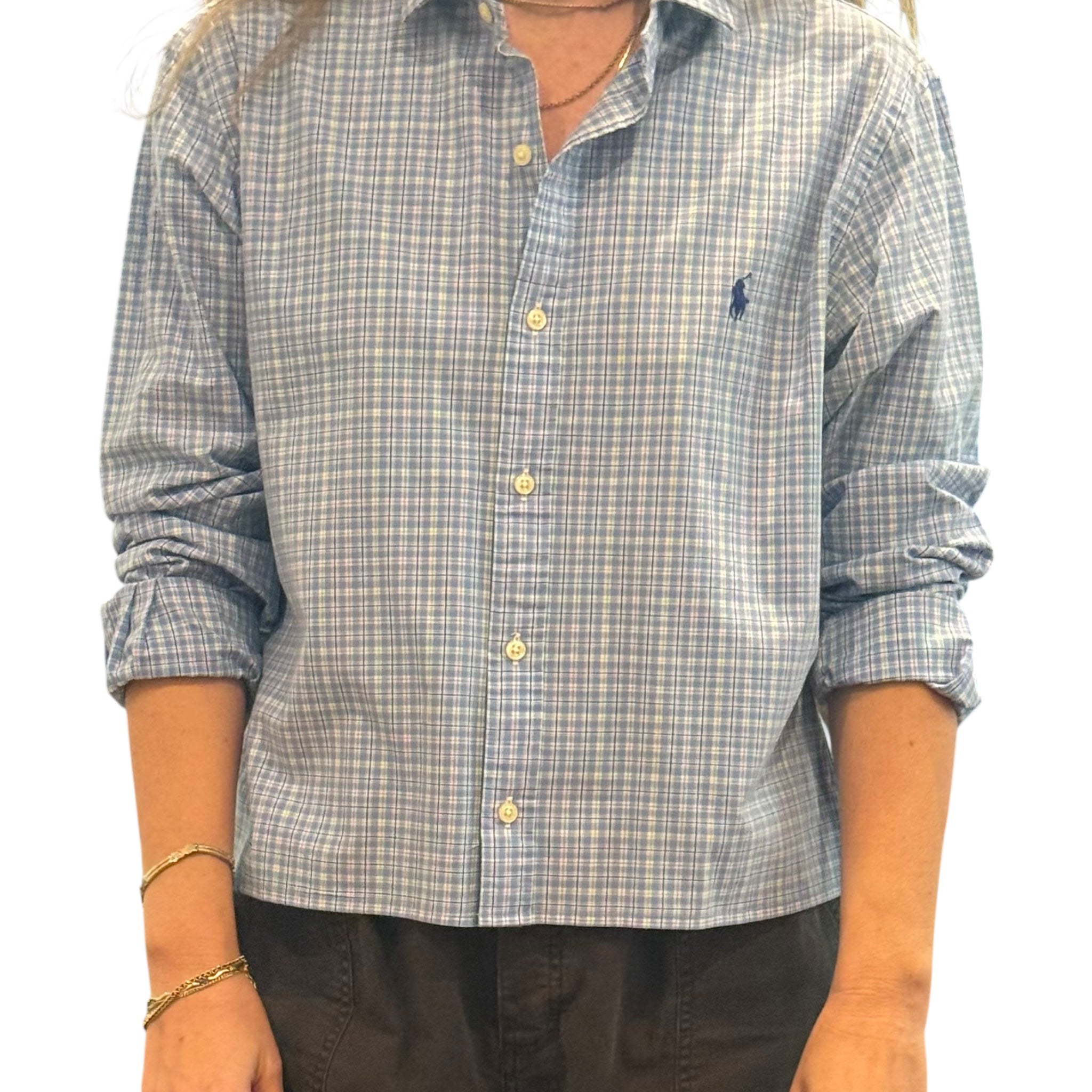 Upcycled Cropped Ralph Lauren Button Down