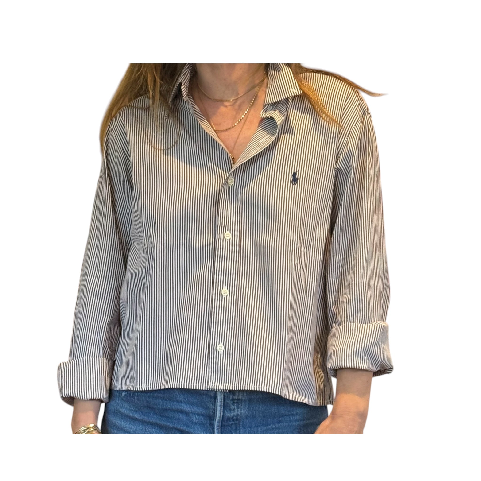 Upcycled Cropped Ralph Lauren Button Down