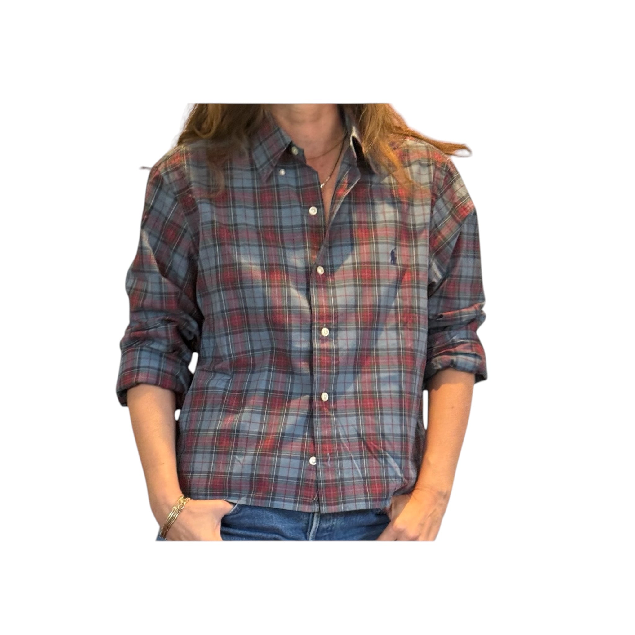 Upcycled Cropped Ralph Lauren Button Down