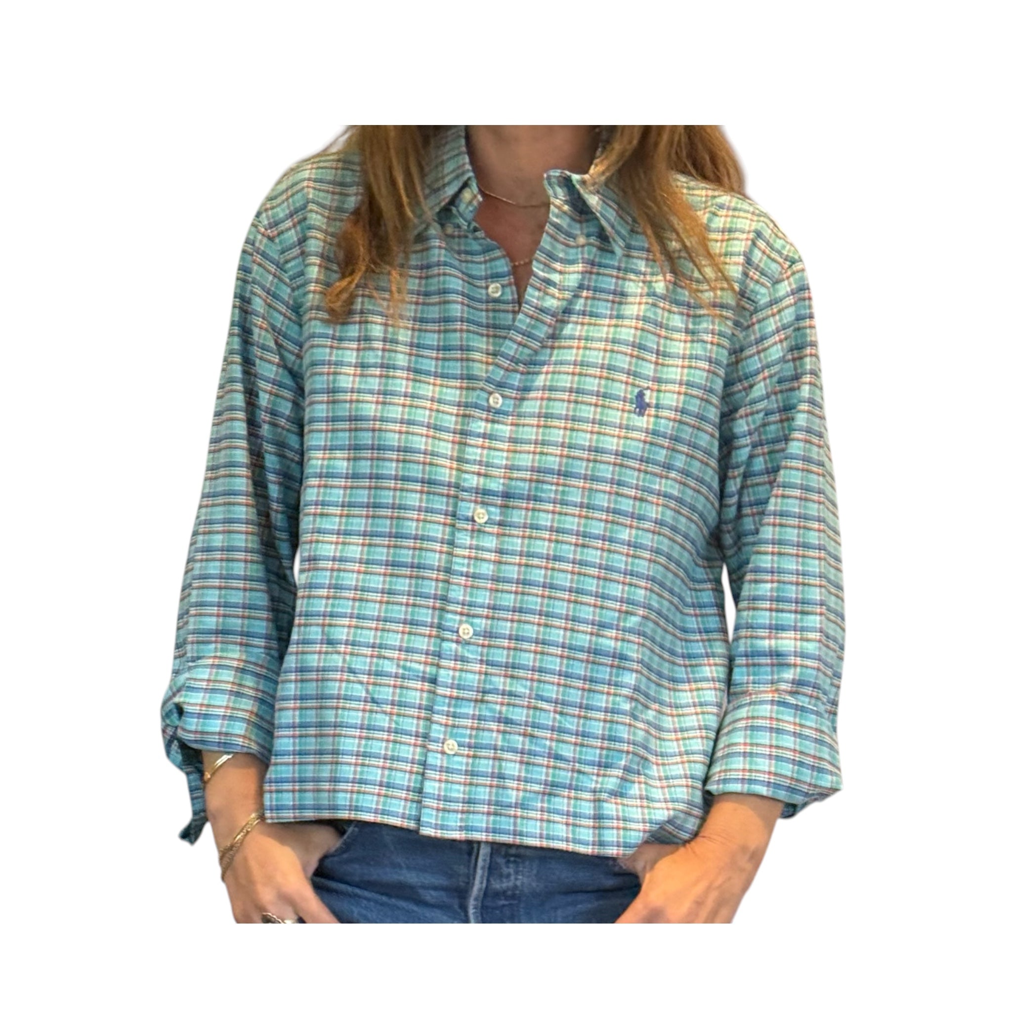 Upcycled Cropped Ralph Lauren Button Down