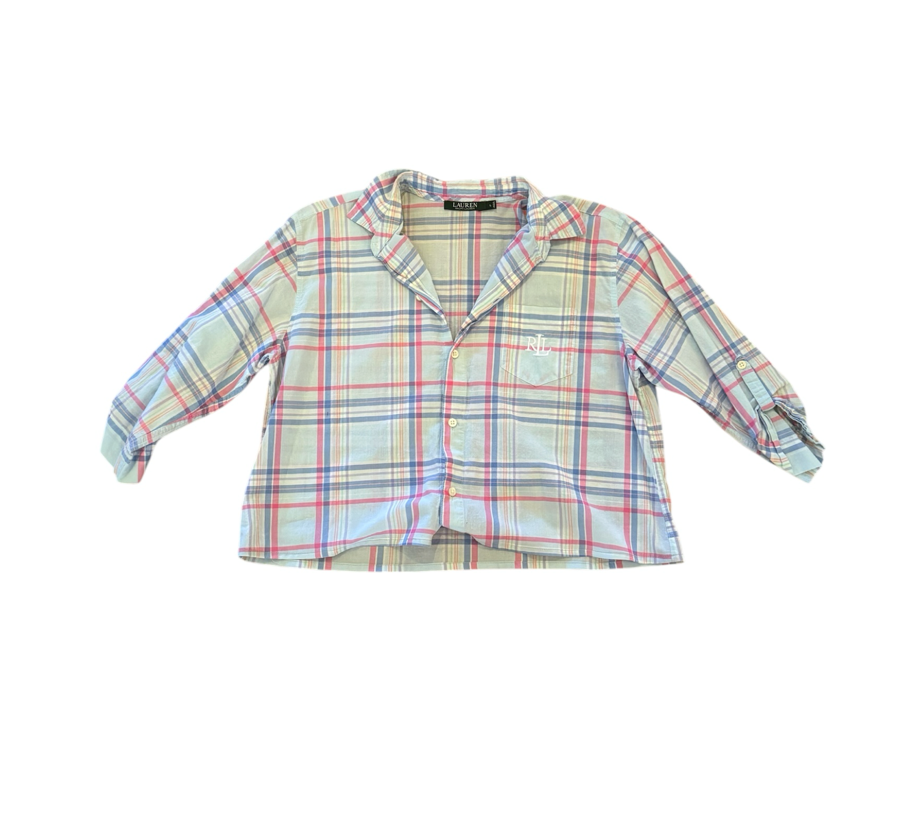 Ralph Lauren Upcycled Cropped Button Down