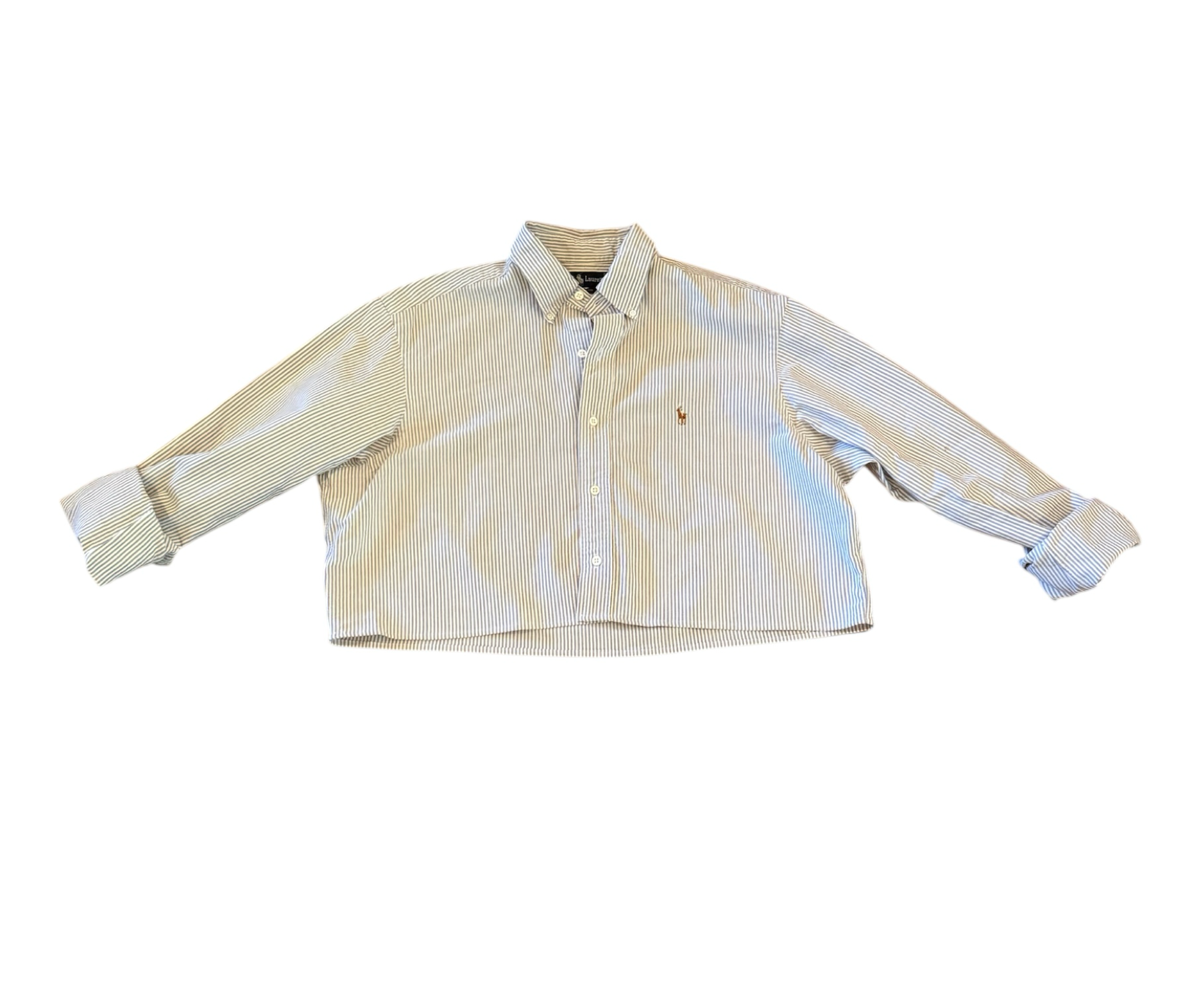 RALPH LAUREN UPCYCLED CROPPED BUTTON DOWN