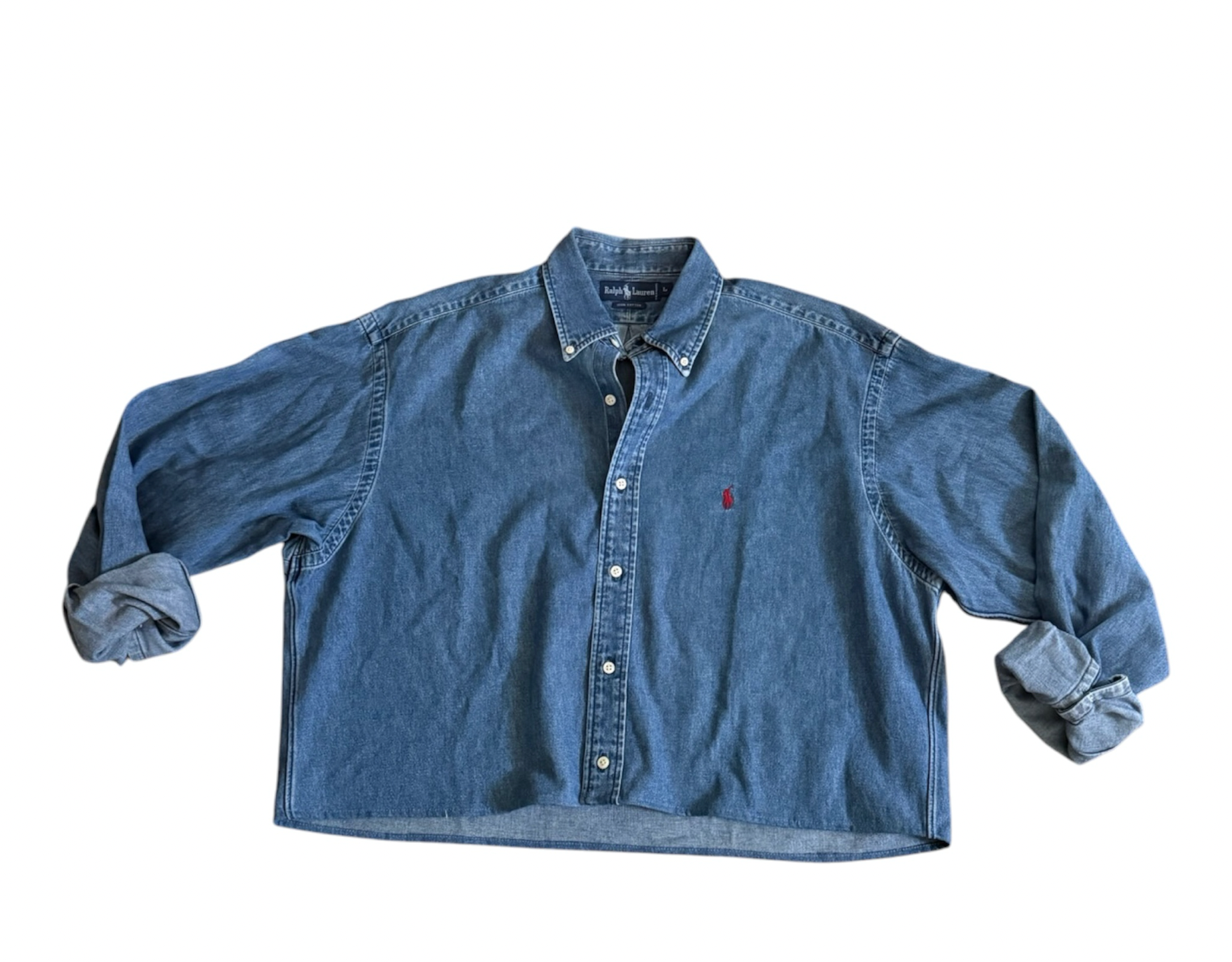 Upcycled Cropped Ralph Lauren Button Down