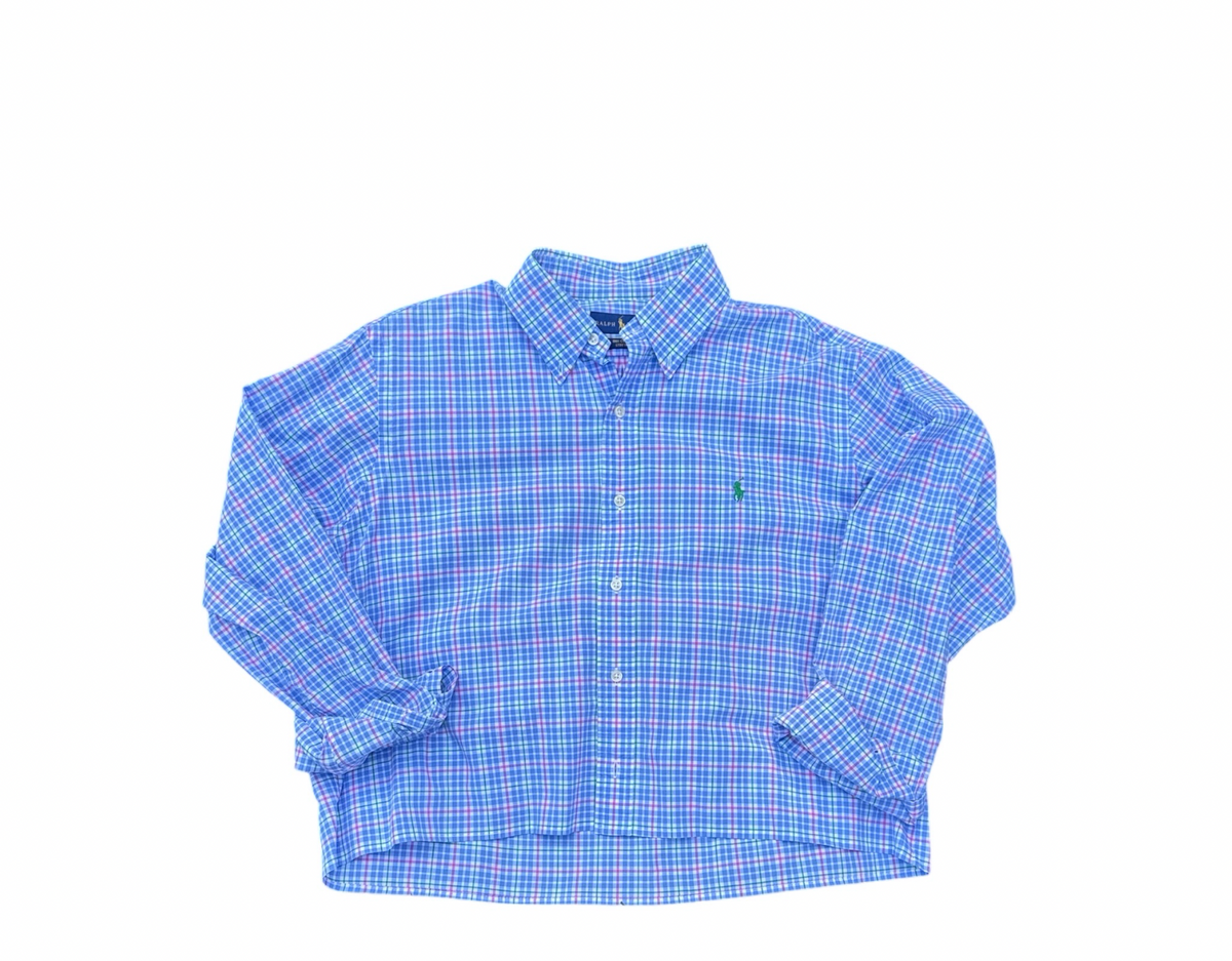 Upcycled Cropped Ralph Lauren Button Down