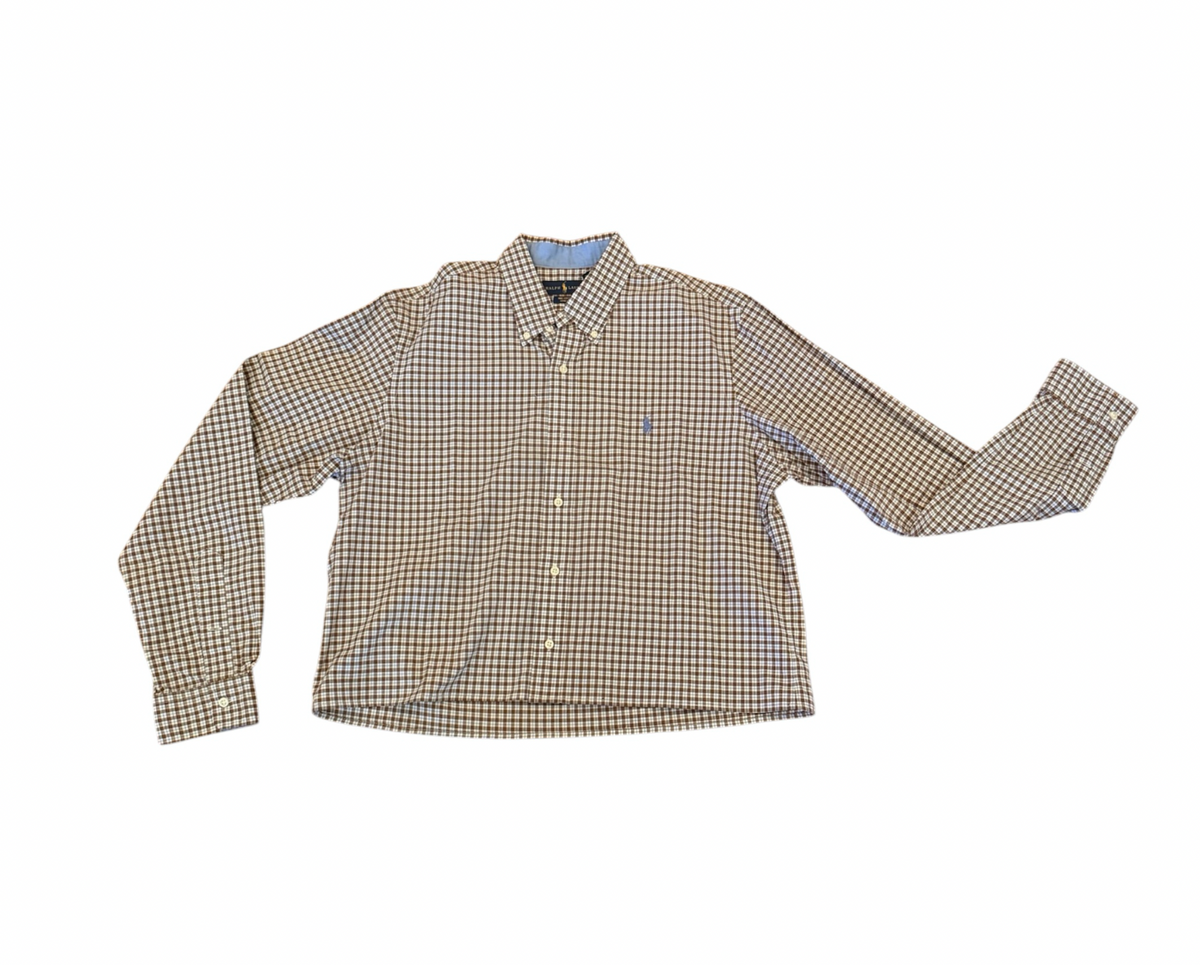 Upcycled Cropped Ralph Lauren Button Down