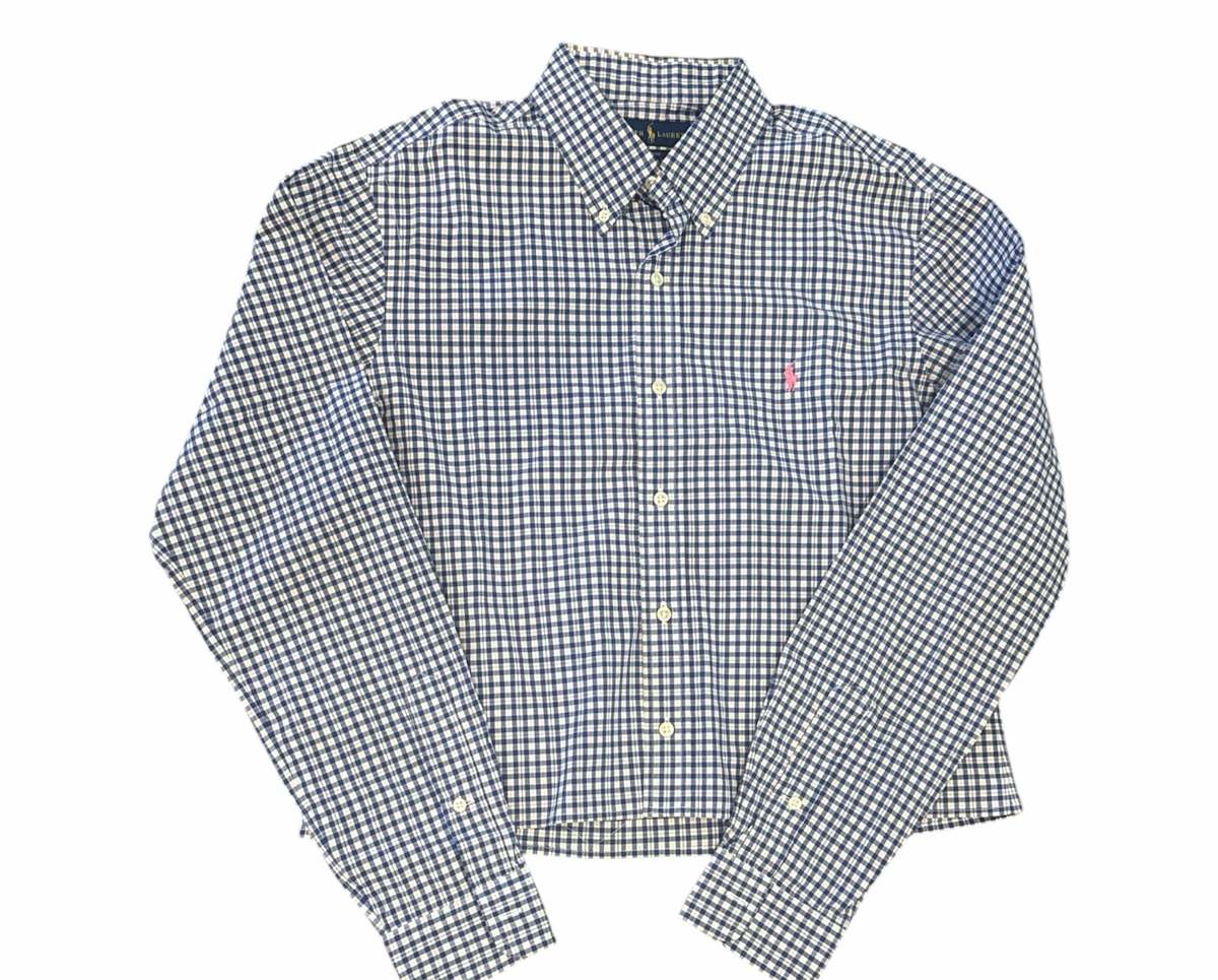 Upcycled Cropped Ralph Lauren Button Down