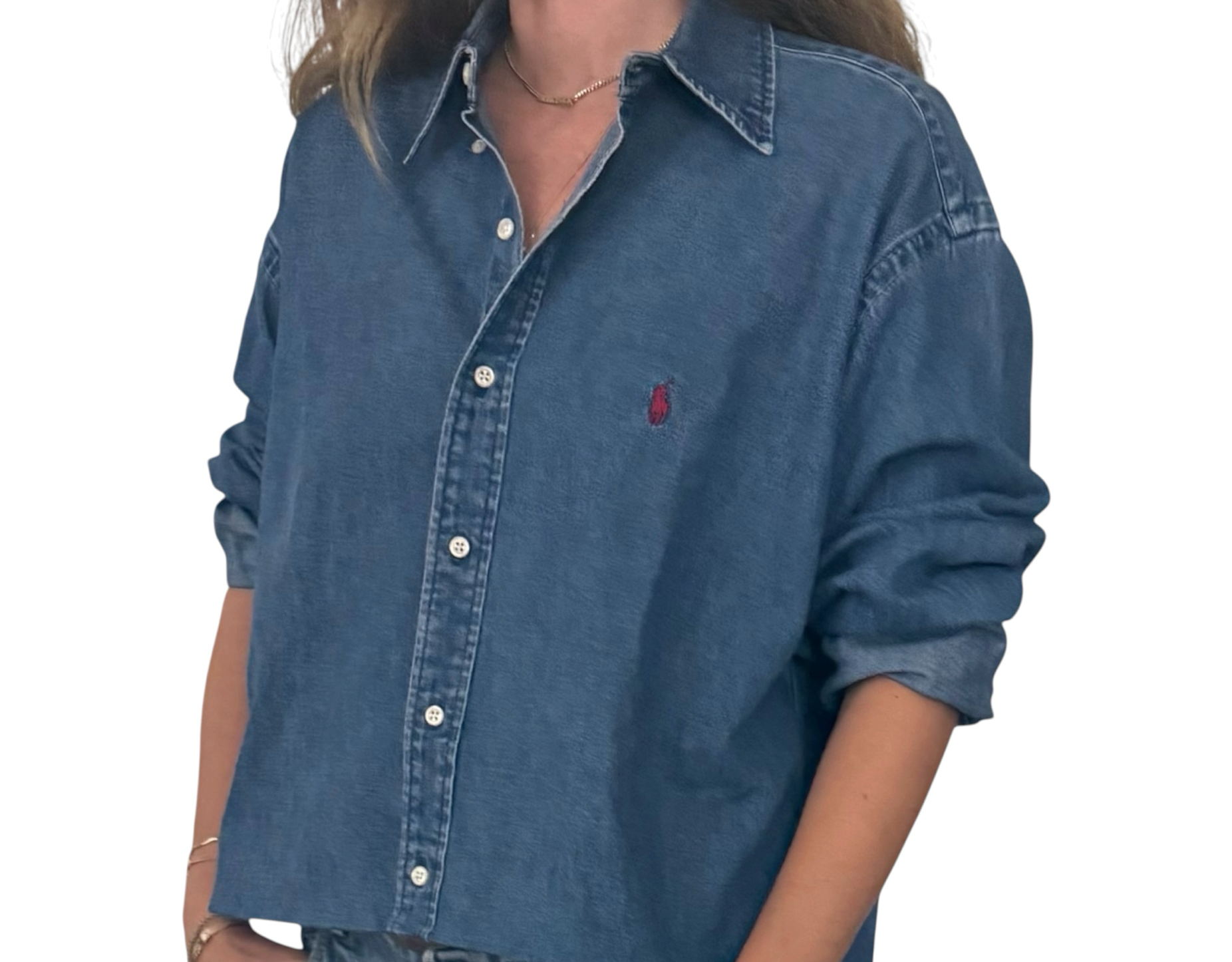 Upcycled Cropped Ralph Lauren Button Down